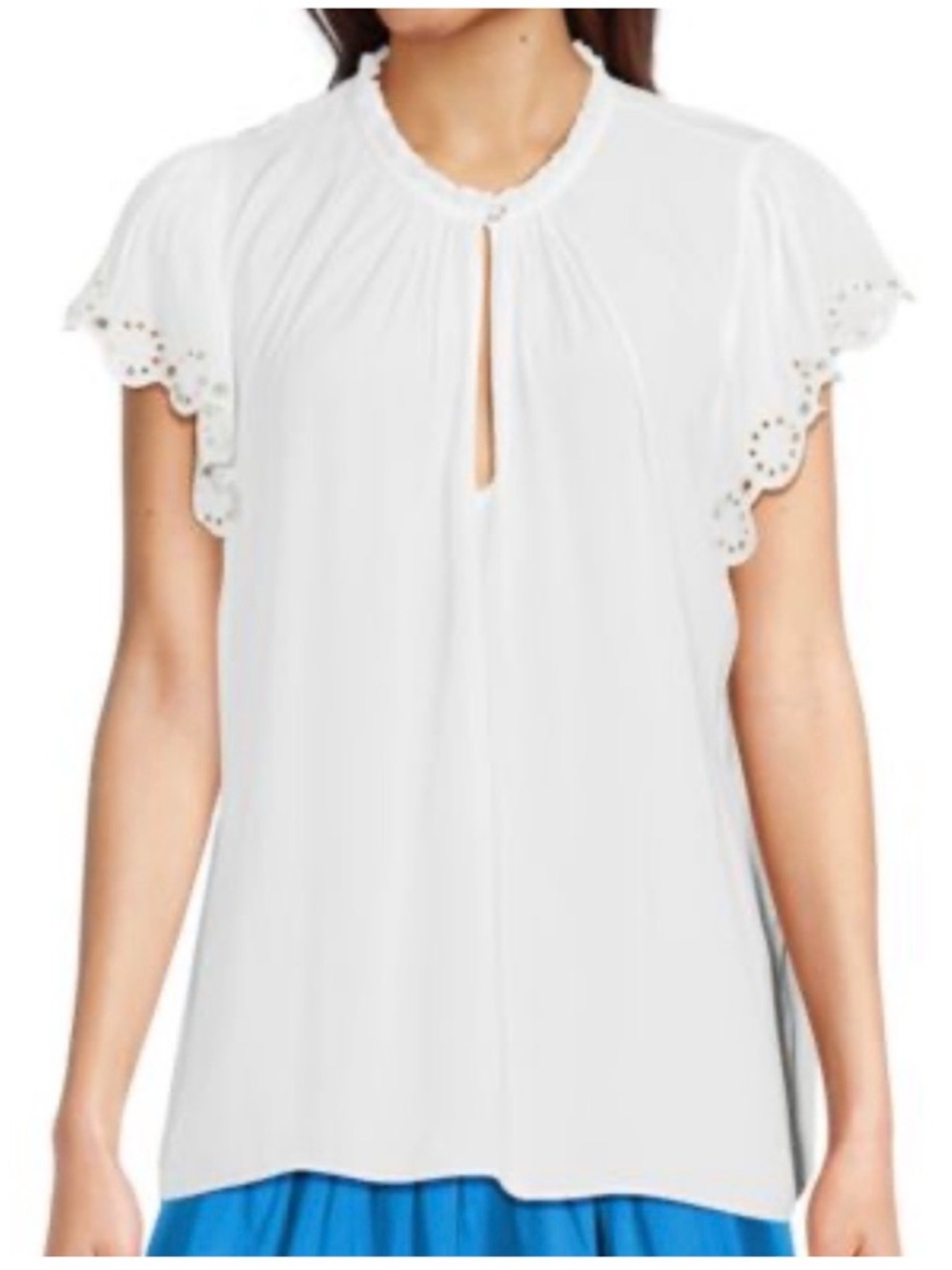 Ramy Brook Cream Ruffled Relaxed Blouse - Picture 4 of 15